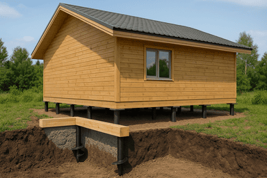 Свайно-винтовой для дома из бруса 12×12 м Свайно-винтовой для дома из бруса 12×12 м