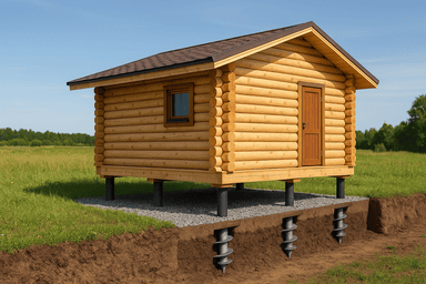 Свайно-винтовой для бани 6×8 м Свайно-винтовой для бани 6×8 м